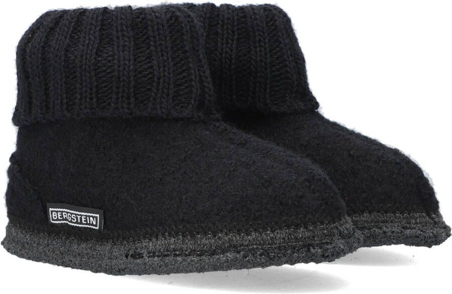 Bergstein Cozy Sloffen Pantoffels voor en kinderen 100% Zuiver sc wol Black