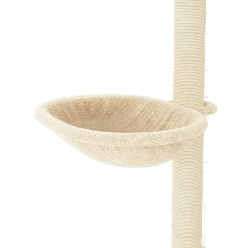 Arbre à chat avec griffoirs en sisal crème 95 cm