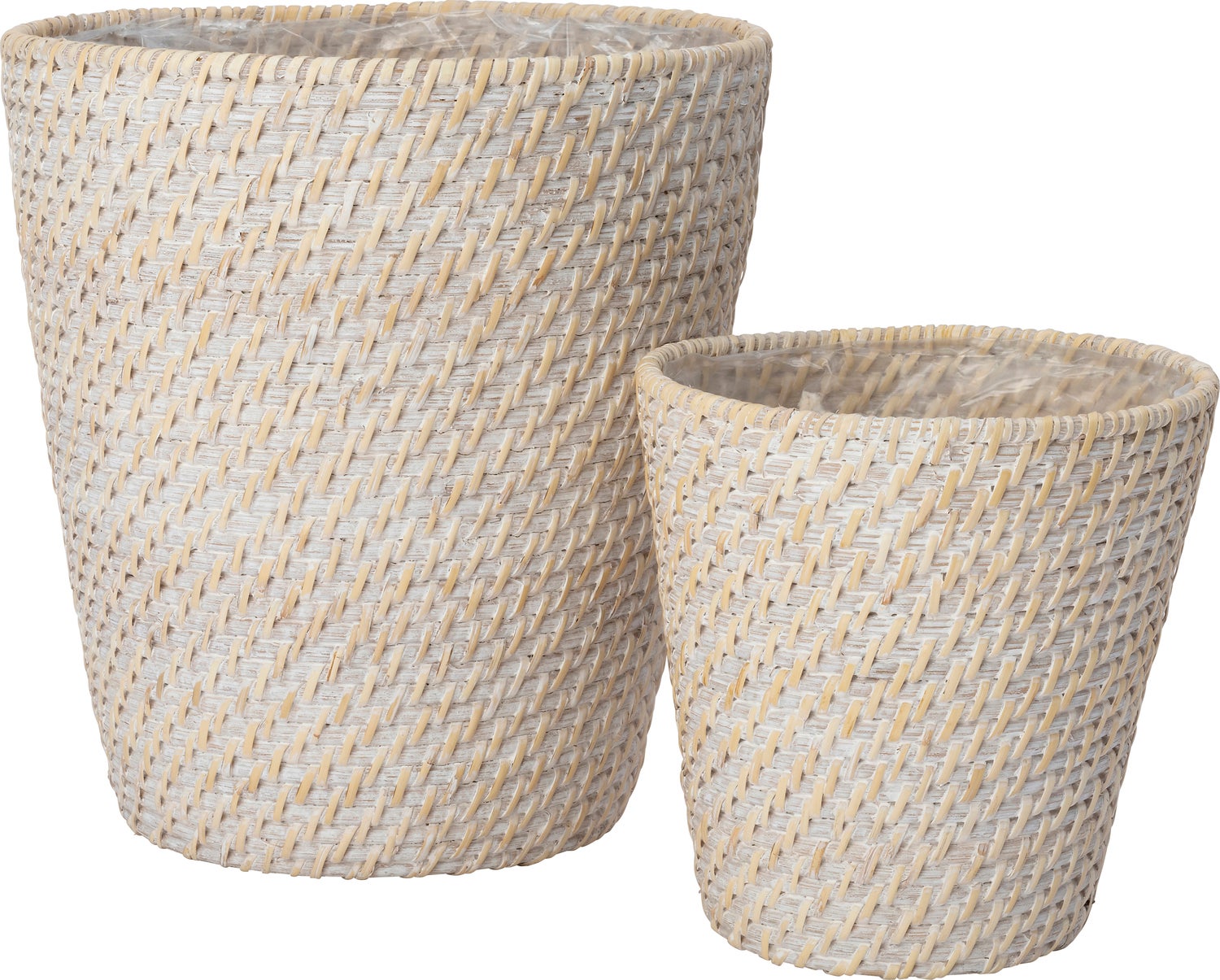 Intratuin plantenmand Sepp whitewash naturel D 28 H 30 cm