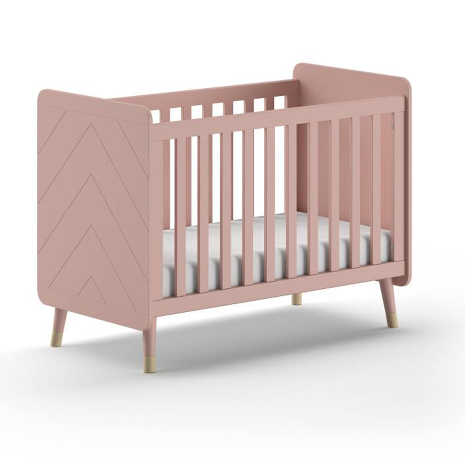 Babybett BILLY - rosa - verstellbares Lattenrost - 60x120 cm