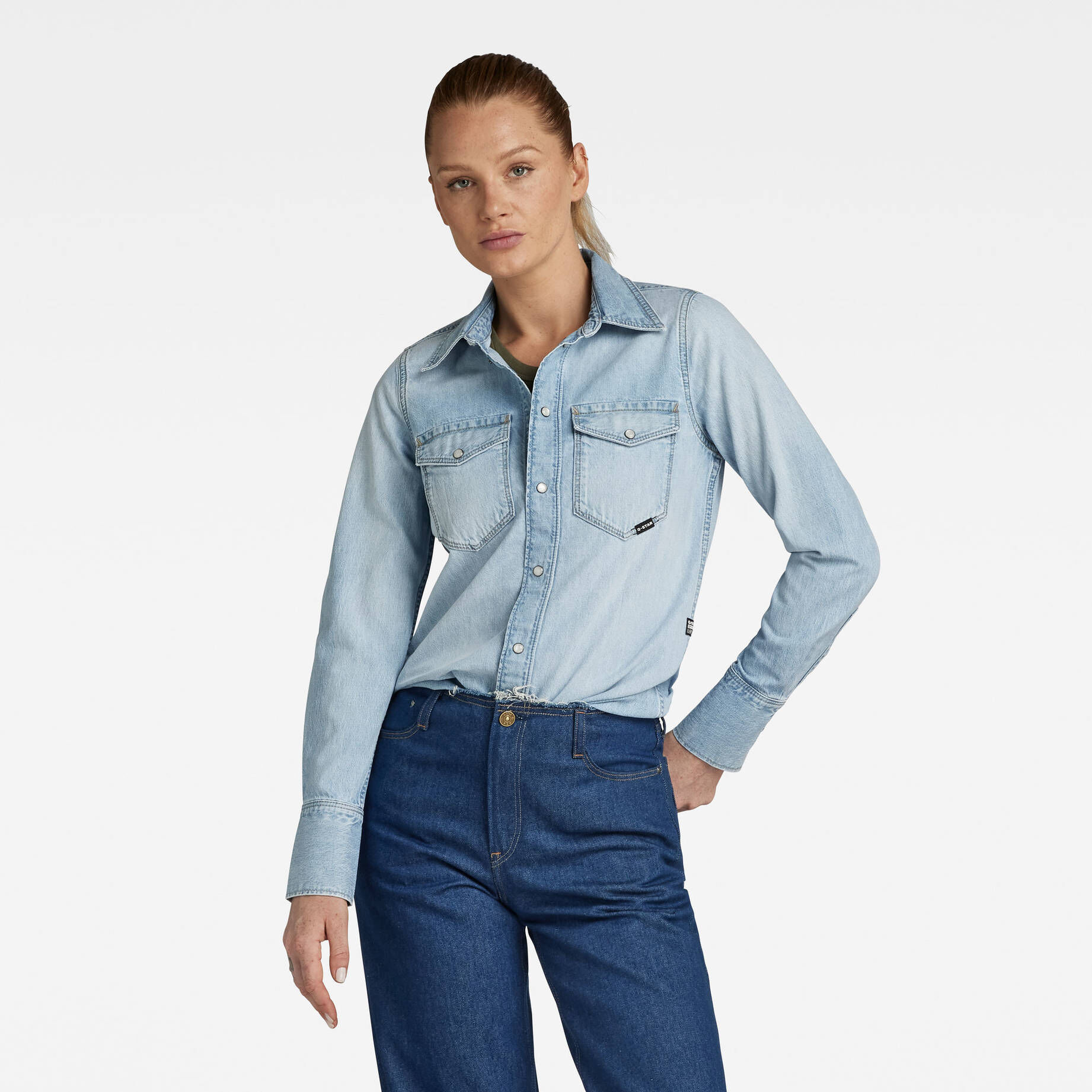 G-Star RAW| Damen Jeansbluse SLIM WESTERN SHIRT Langarm