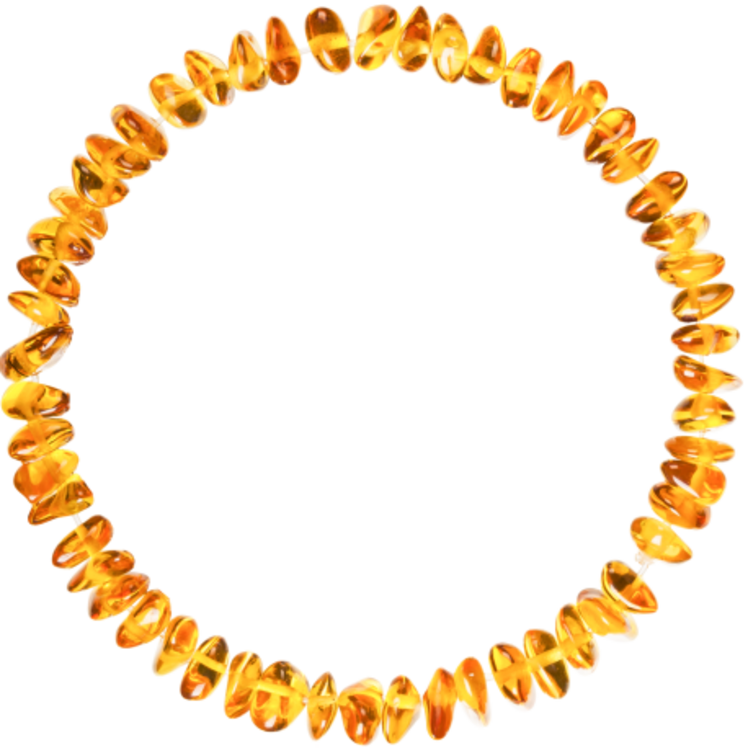 Barnsteen | Armband | Glimmend | Oranje driehoekige steen | 14 cm