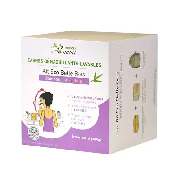 Kit Eco Belle da Emma's Trends em madeira de bambu multicolorida