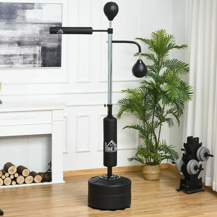HOMCOM 3-in-1 Boxstand mit 2 Speedbällen schwarz