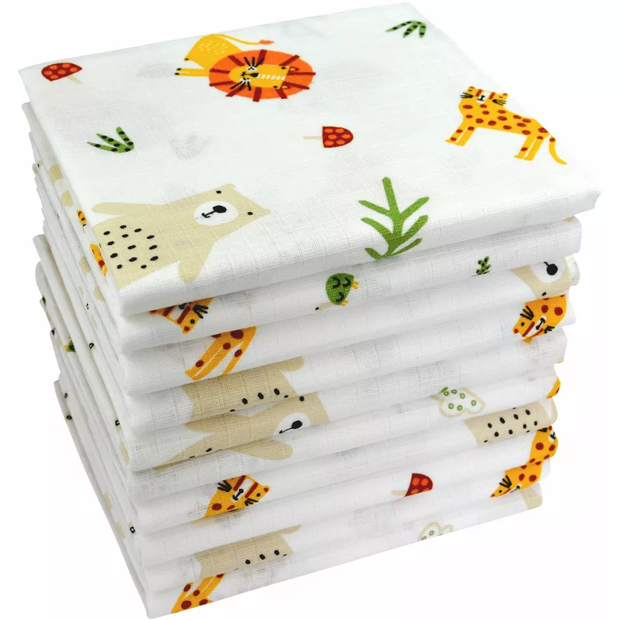 M.M.C. Mullwindel 10 PACK Tier Motive 80x70 cm Mulltücher 10 Löwen