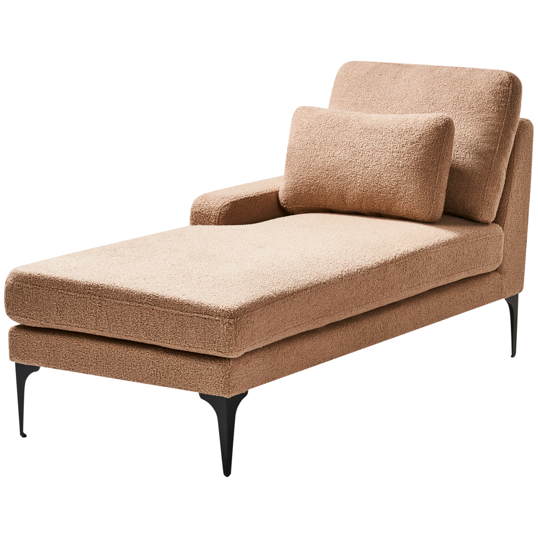 Beliani - EWRON - Chaise longue - Zandbeige - Rechtszijdig - Bouclé
