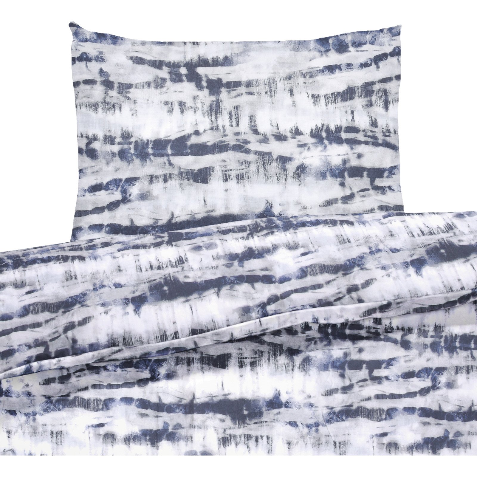 Bettwäsche Renforcé Batik blau 160x210 65x100 Bettanzug Nord
