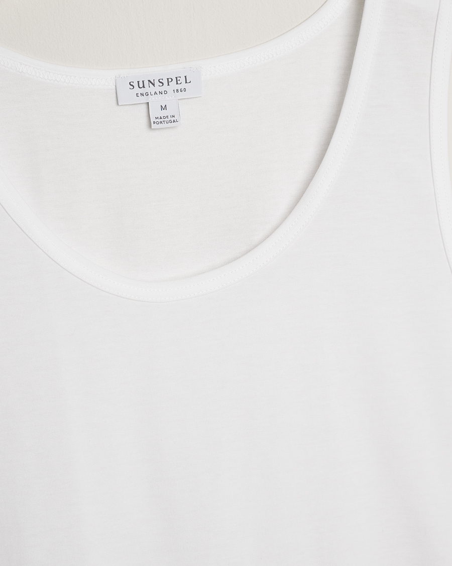 Sunspel Superfine Cotton Underwear Vest White
