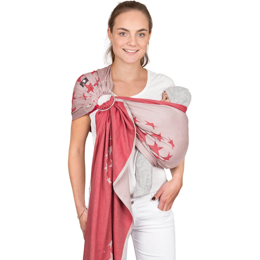 Hoppediz Babytragetuch Ring-Sling Los Angeles rot