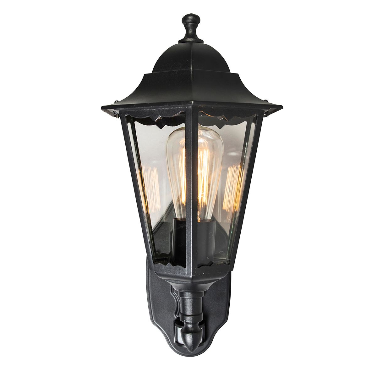 Buiten wandlantaarn zwart met bewegingssensor IP44 - New Orleans Up