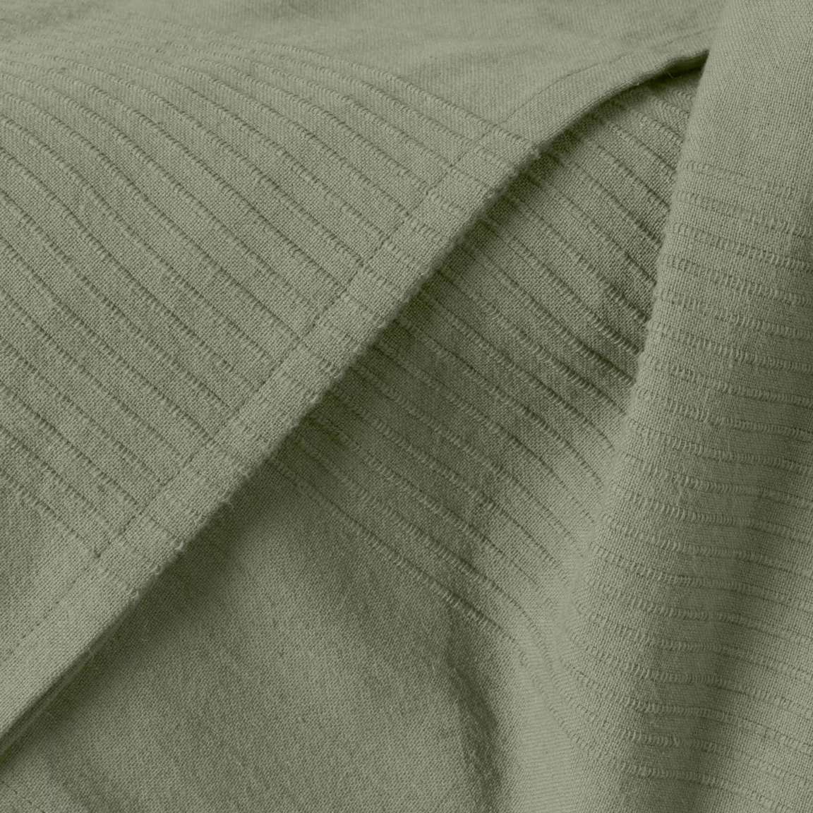 Jeté de lit coton tissé (130 x 160 cm) Léa Vert romarin
