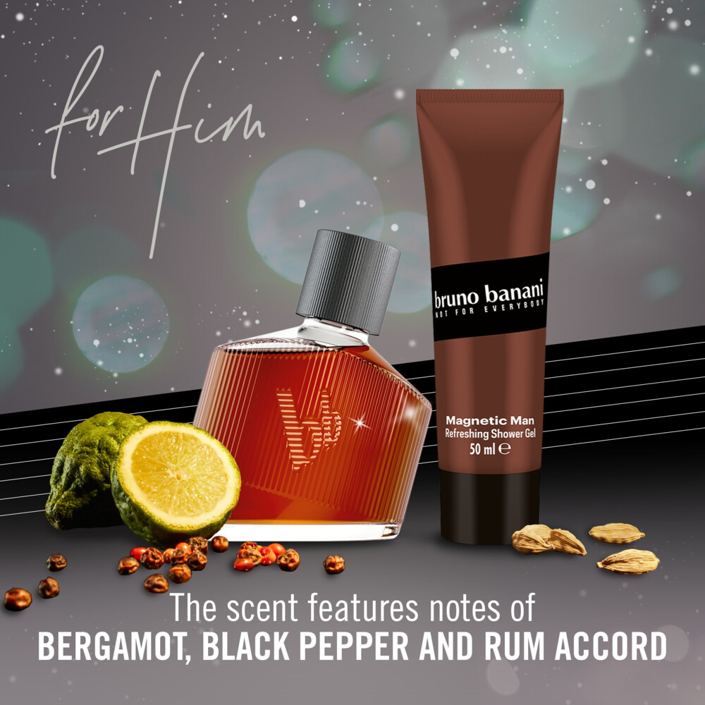 Bruno Banani Magnetiic Man Geschenkset Eau de Toilette 30 ml +Shower Gel 50 ml1 set