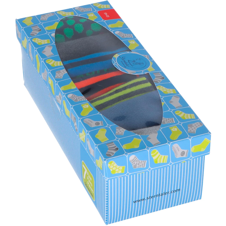 Sterntaler Söckchen Wochentage, 7er-Box mittelblau