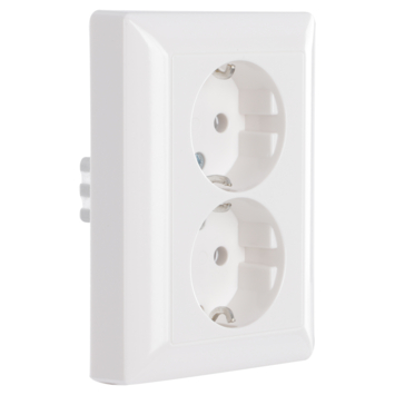 Jung AS500 Inbouw Dubbel Geaard Stopcontact Wit