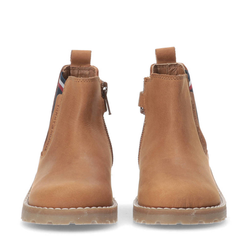 Tommy Hilfiger leren chelsea boots camel