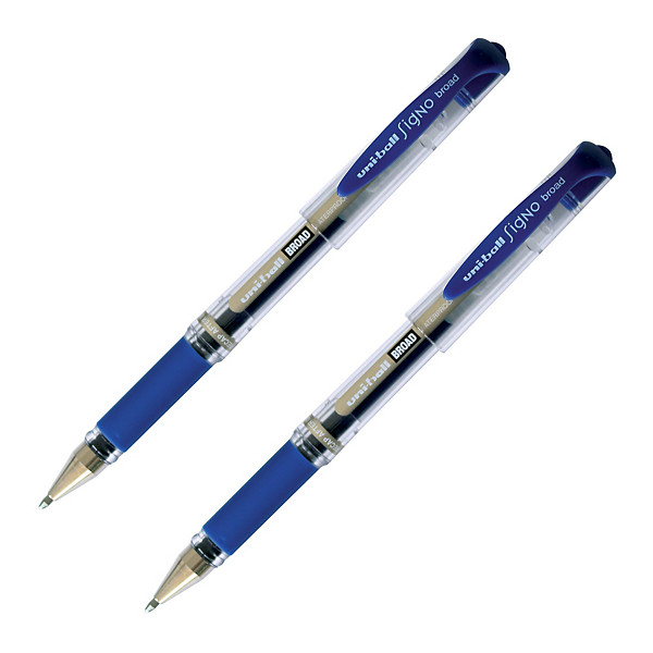 2 stylos-bille Uni-ball Signo Broad coloris bleu