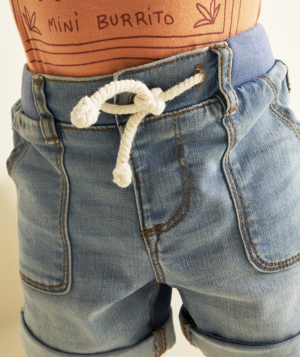 BERMUDA EN DENIM BLEU BÉBÉ GARÇON EN VISCOSE RESPONSABLE