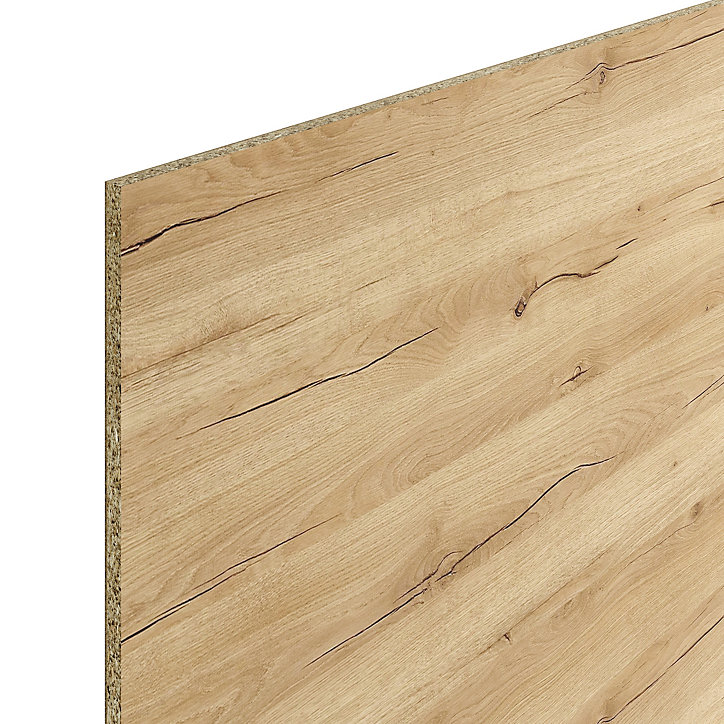 Crédence de cuisine bois naturel GoodHome Berberis l. 200 cm x H. 60 cm x Ep. 10 mm