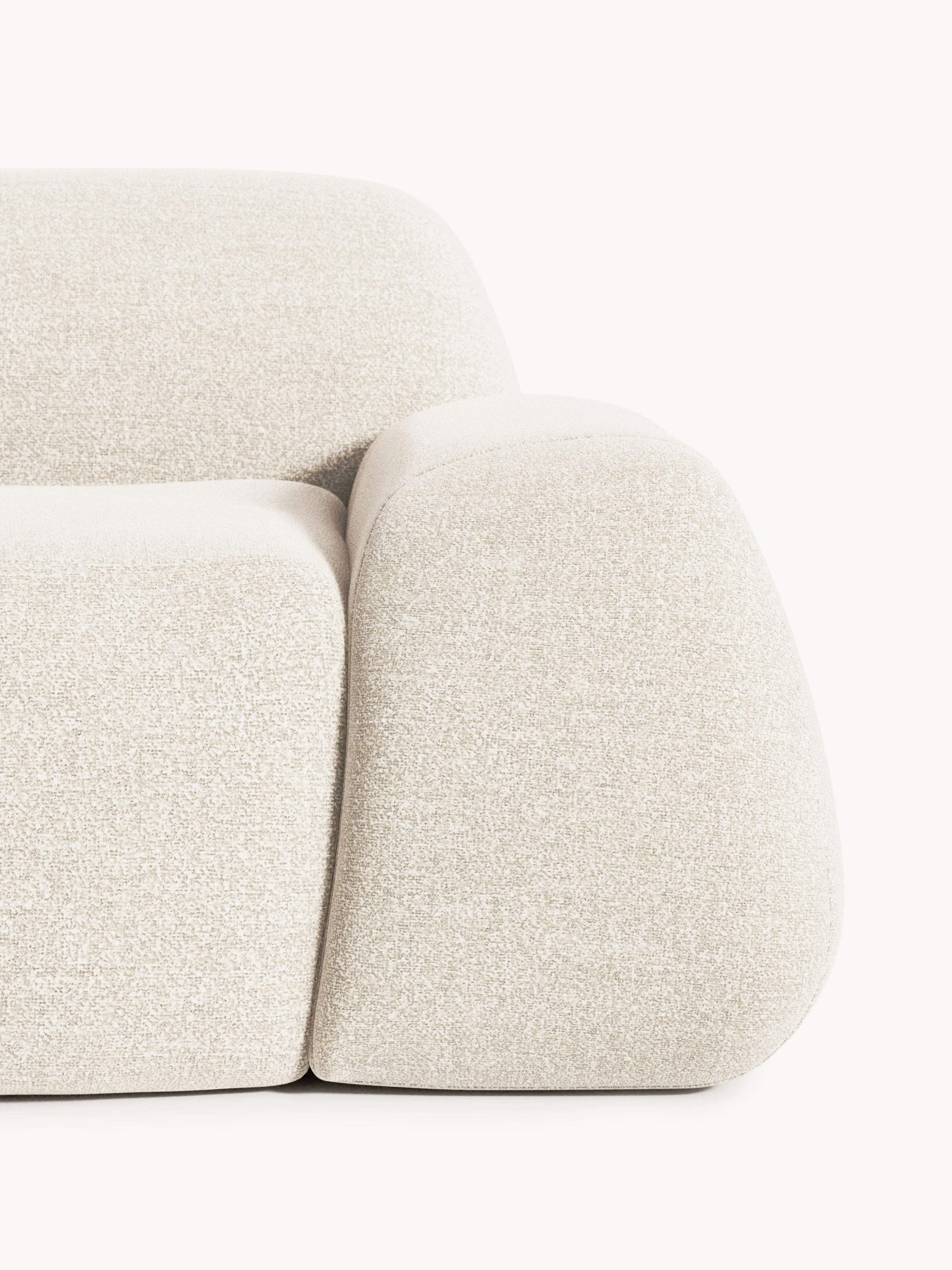Modulaire bouclé XL hoekbank Wolke met chaise longue