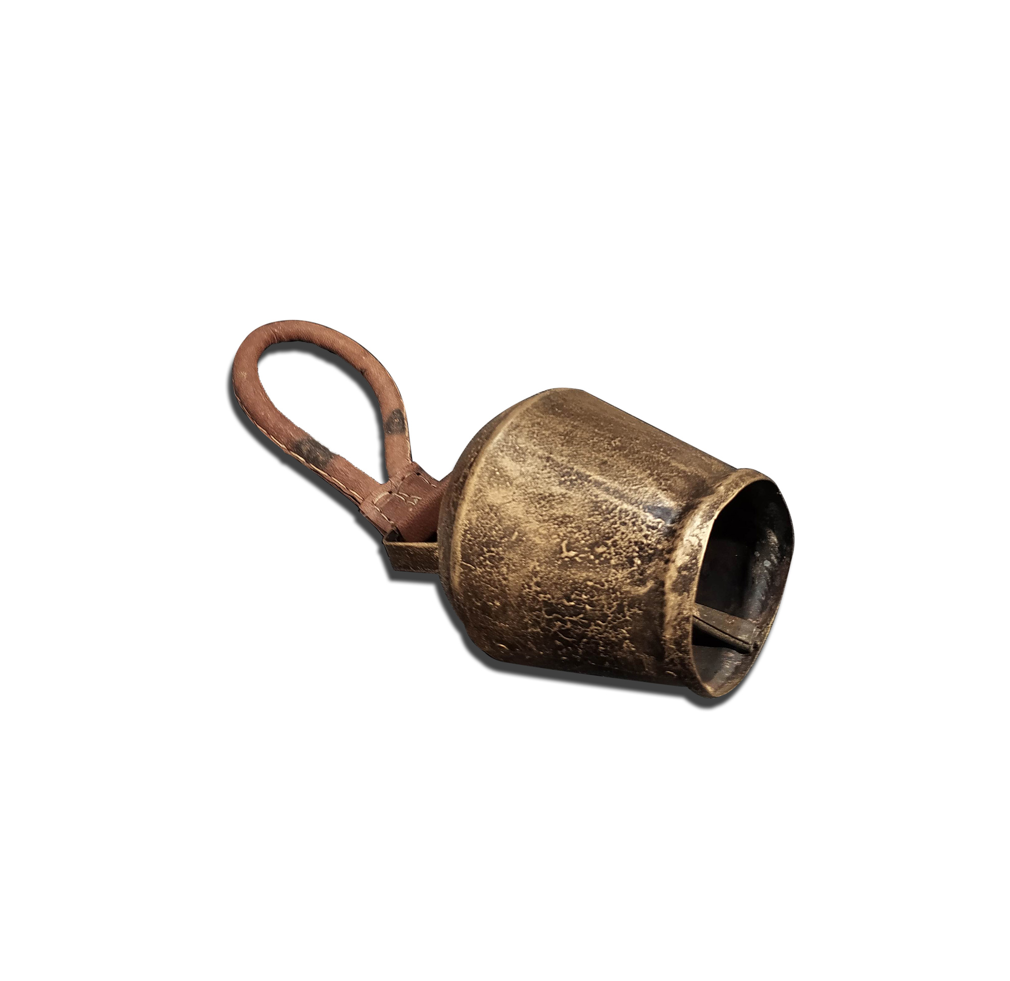 Glocke mit Ledergriff, antik gold, H 25 cm, Ø 9 cm günstig bestellen