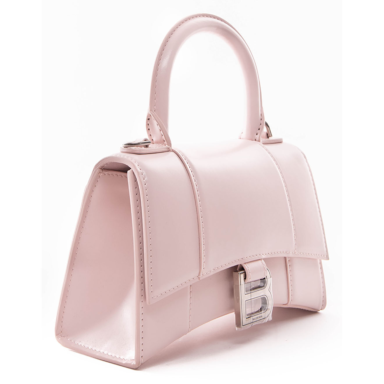 Balenciaga Mini sac Hourglass Petit en Cuir rose - Neuf avec étiquette - L.19 cm