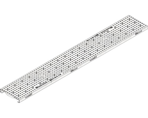 Hauraton Faserfix KS 100 geperforeerd rooster Ø 6 verzinkt met horizontale aanslag 1000 mm x 149 mm x 20 mm