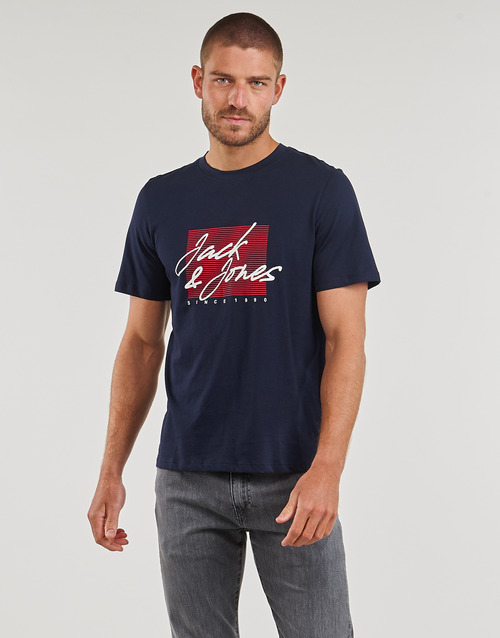 Jack & Jones - JJZURI TEE SS CREW NECK - Marine