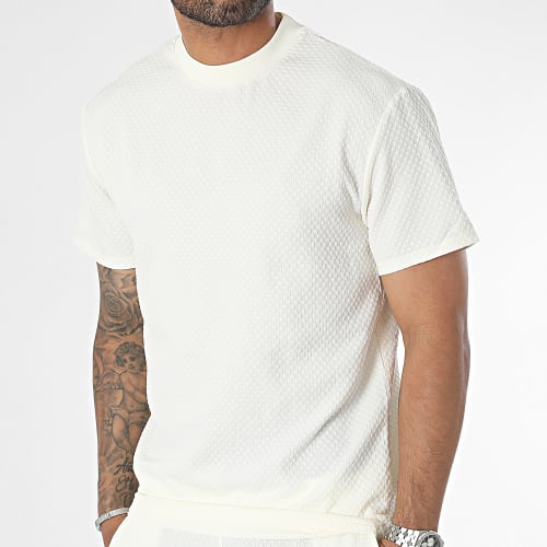 Ensemble Tee Shirt Et Short Jogging Beige