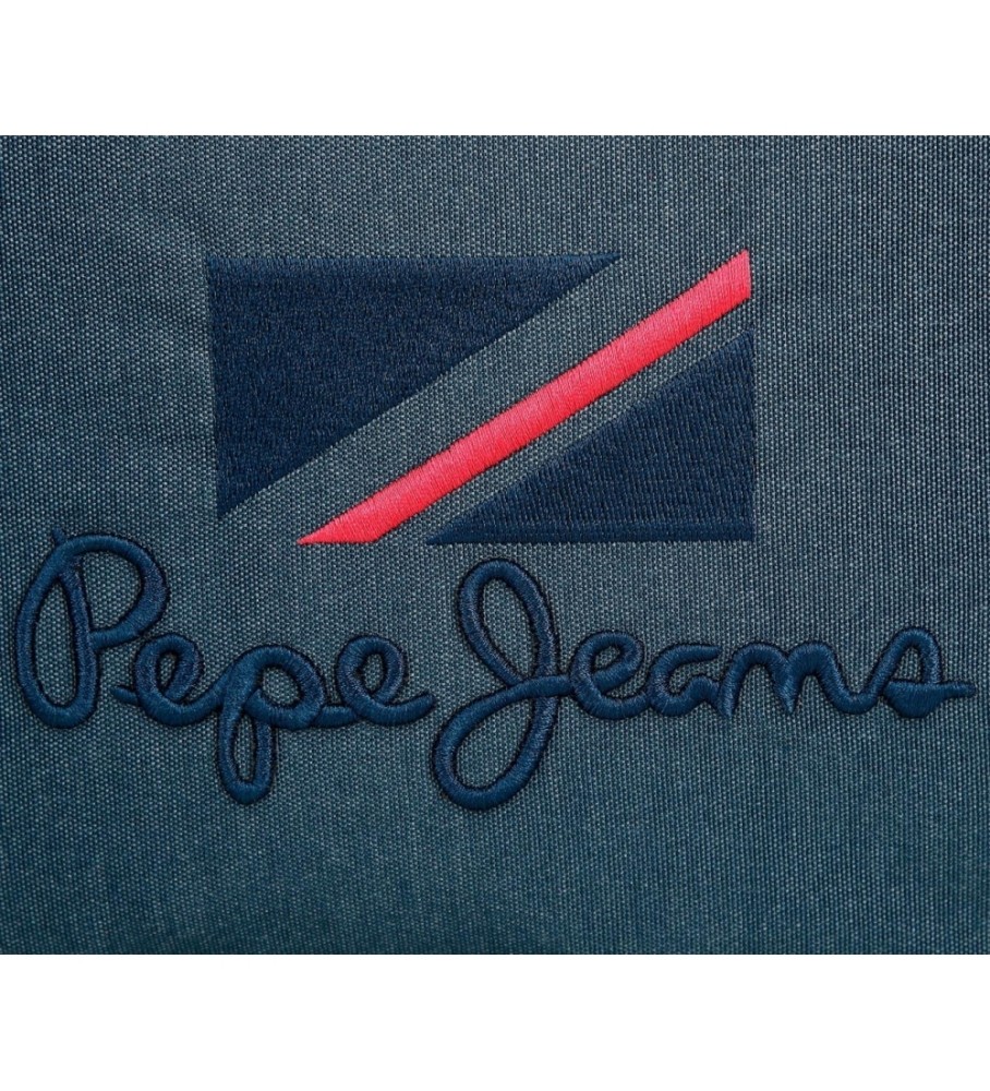 Mochila Pepe Jeans Kay 46cm com dois compartimentos, azul escuro