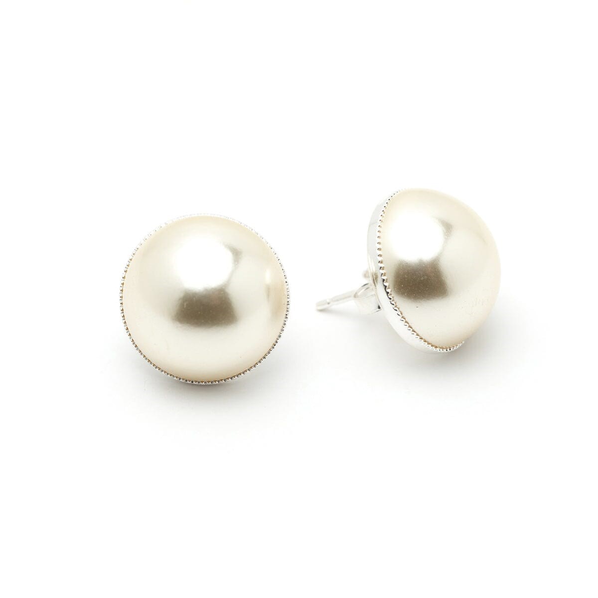 boucles d'oreilles puces perles plaqué argent - NÉLYA