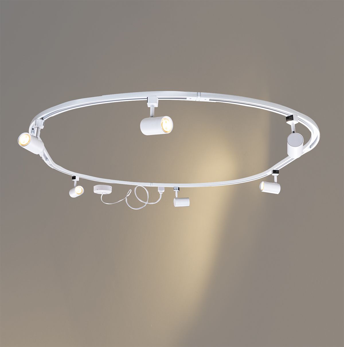 Modern railsysteem met 6 spots wit 1-fase ovaal 100cm - Iconic Jeana