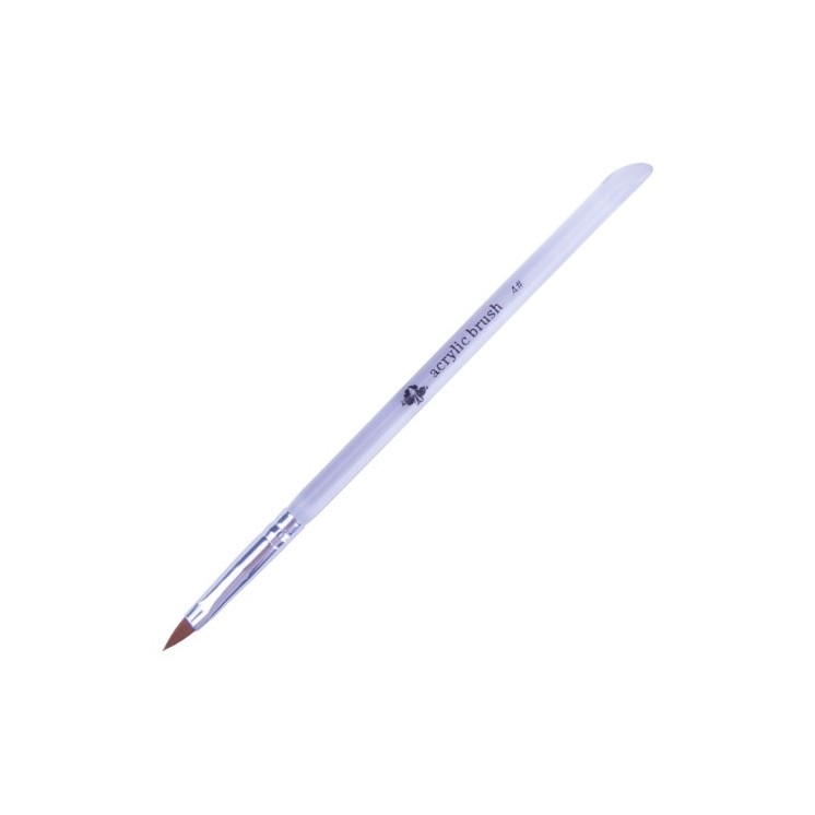Allepaznokcie Pinsel für Acryl- und Aquarell-Gel-Dekorationen, Universalgröße 4, transparent, Borstenlänge 9 mm
