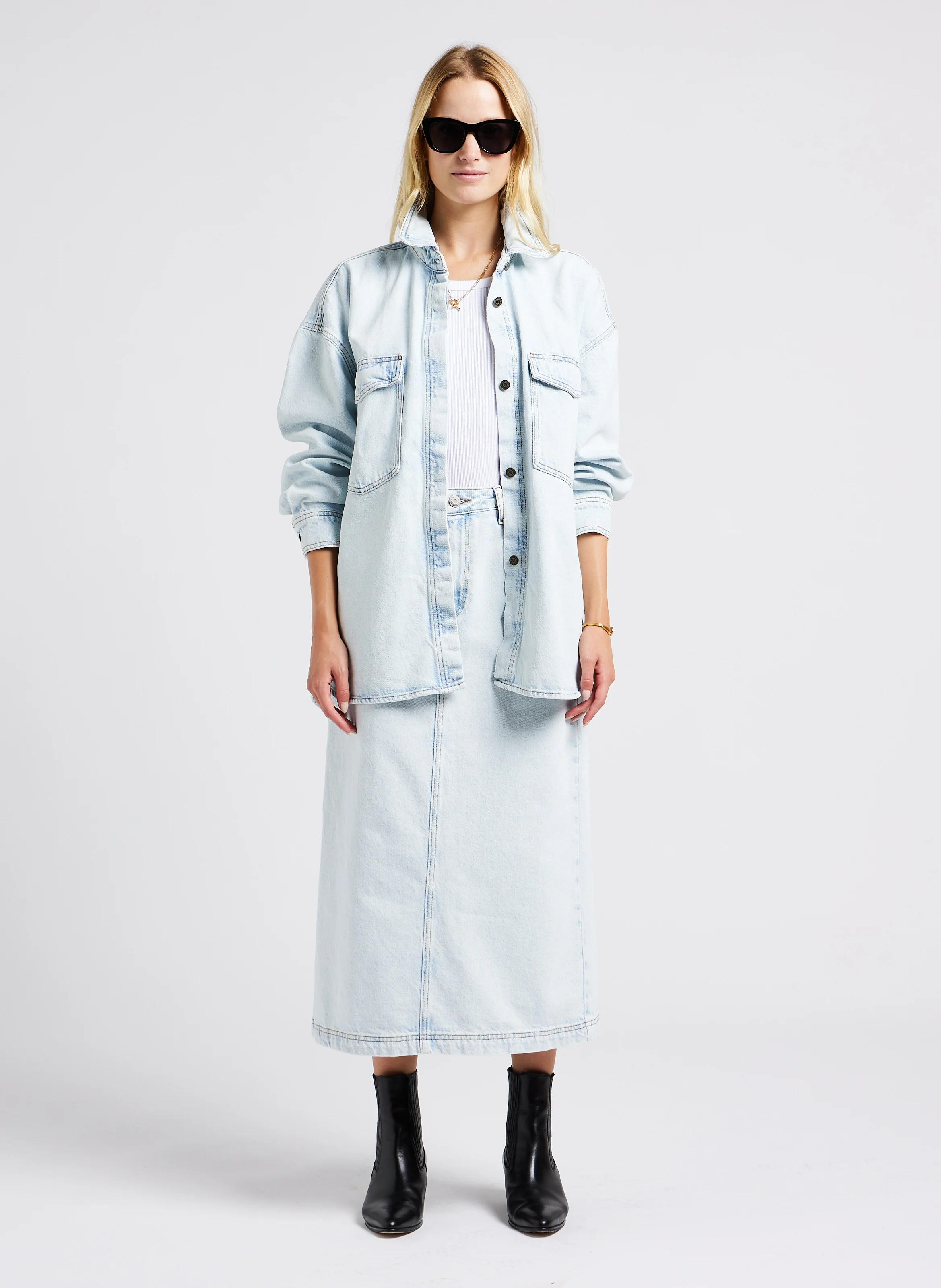 JOYBIRD - Chemise oversize col classique en coton | Blanc