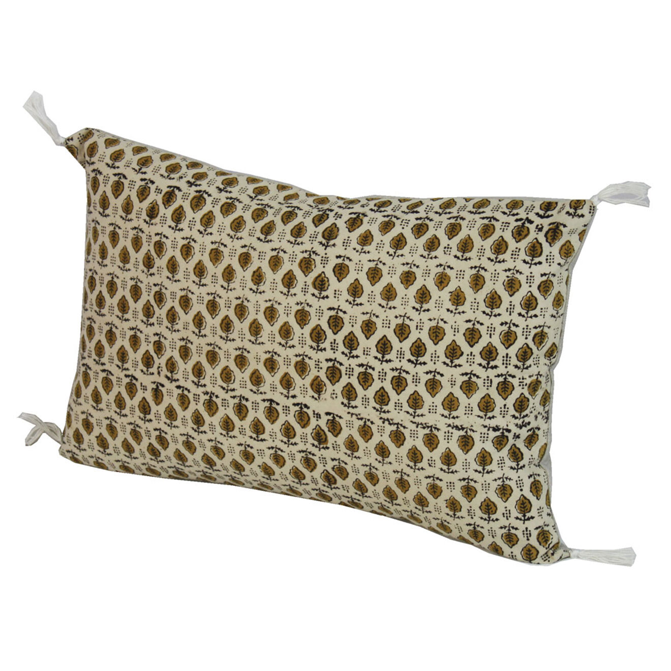 En Fil d'Indienne Housse de coussin Indienne ocre semis - 30x45 cm
