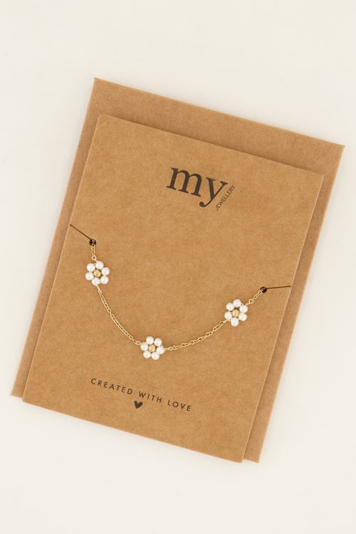 Armband met bloemen van parels