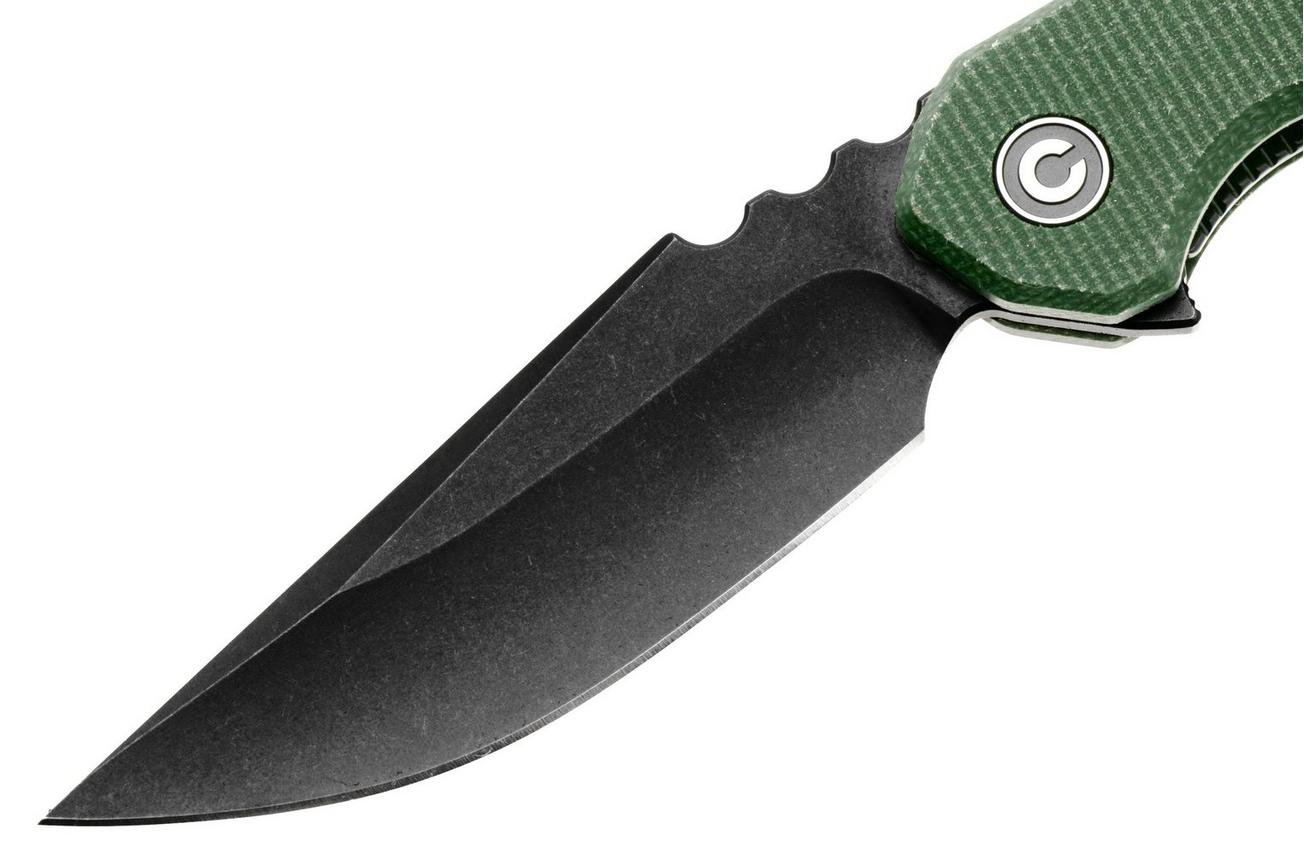 Civivi Bluetick C23050-3 Blackwashed 14C28N, Green Canvas Micarta, Nested Liner Lock, zakmes