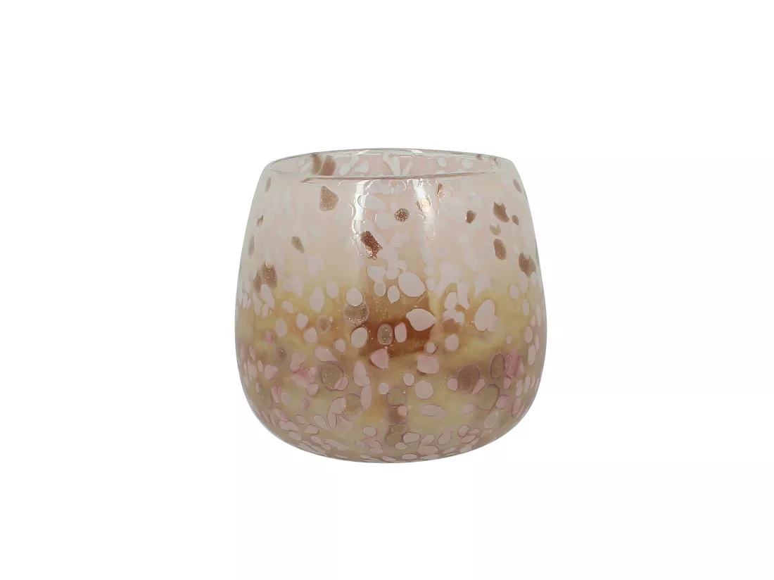 Now's Home - Pot En Verre Souffle Rose Poudre O15x12cm Coppra