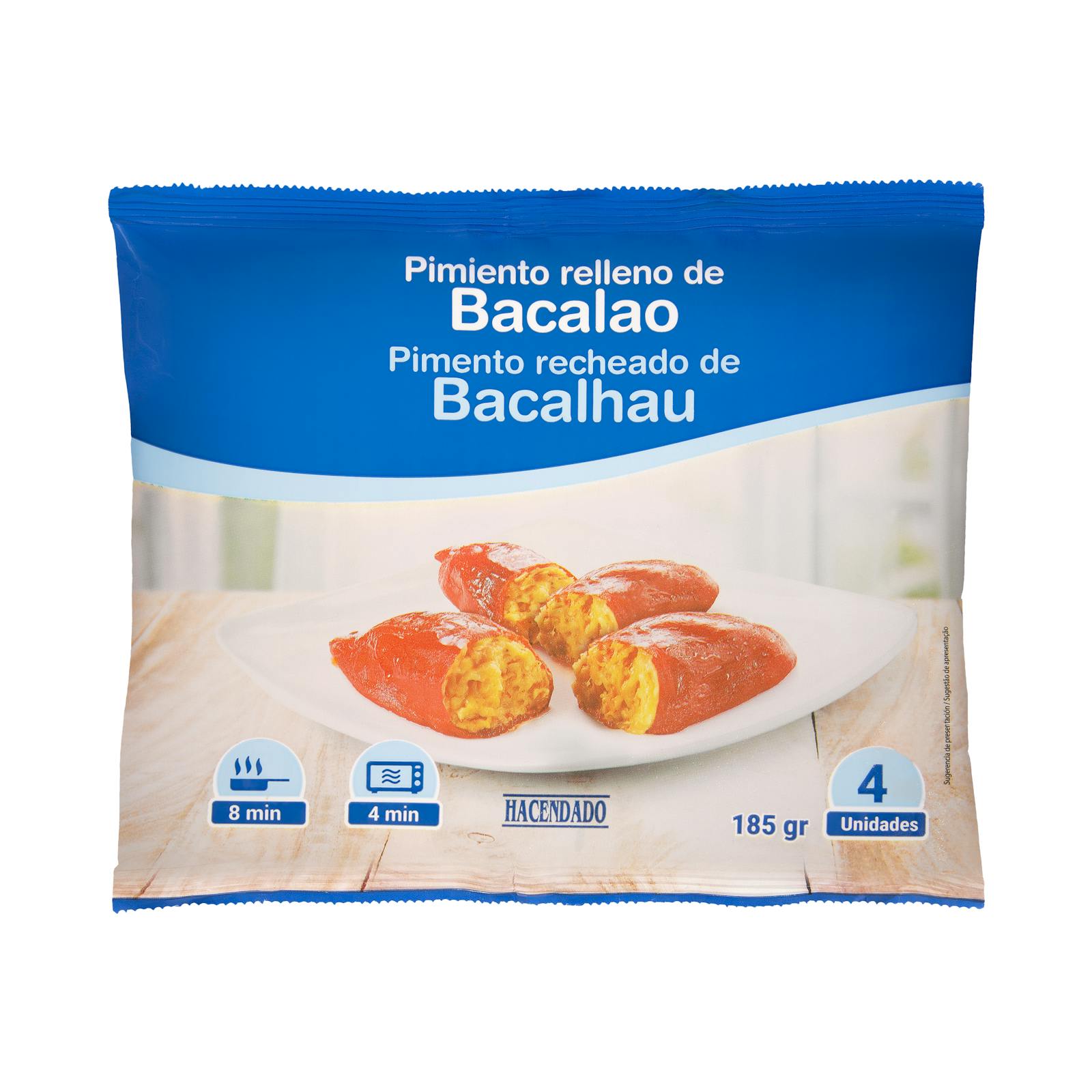 Piquillos farcis à la morue surgelés Hacendado