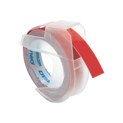 Dymo - Ruban d'étiquettes auto-adhésives 3D - 1 rouleau (9 mm x 3 m) - fond rouge