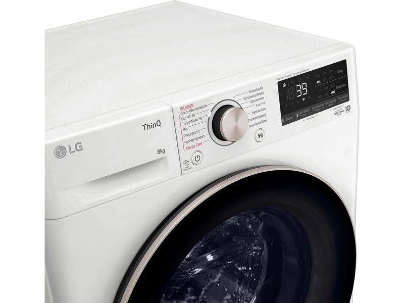 LG Waschmaschine F4WV708P1R Links Frontlader Waschmaschine mit 8 kg Ladekapazität