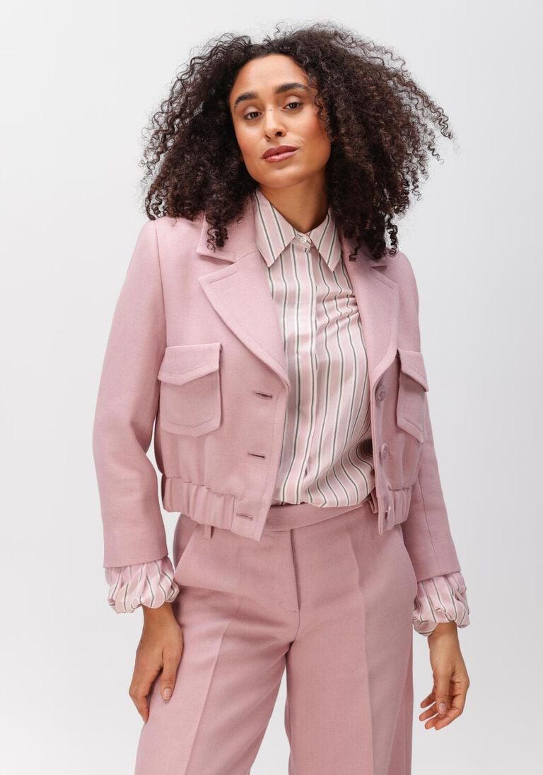 roze dorothee schumacher jassen layered coolness jacket