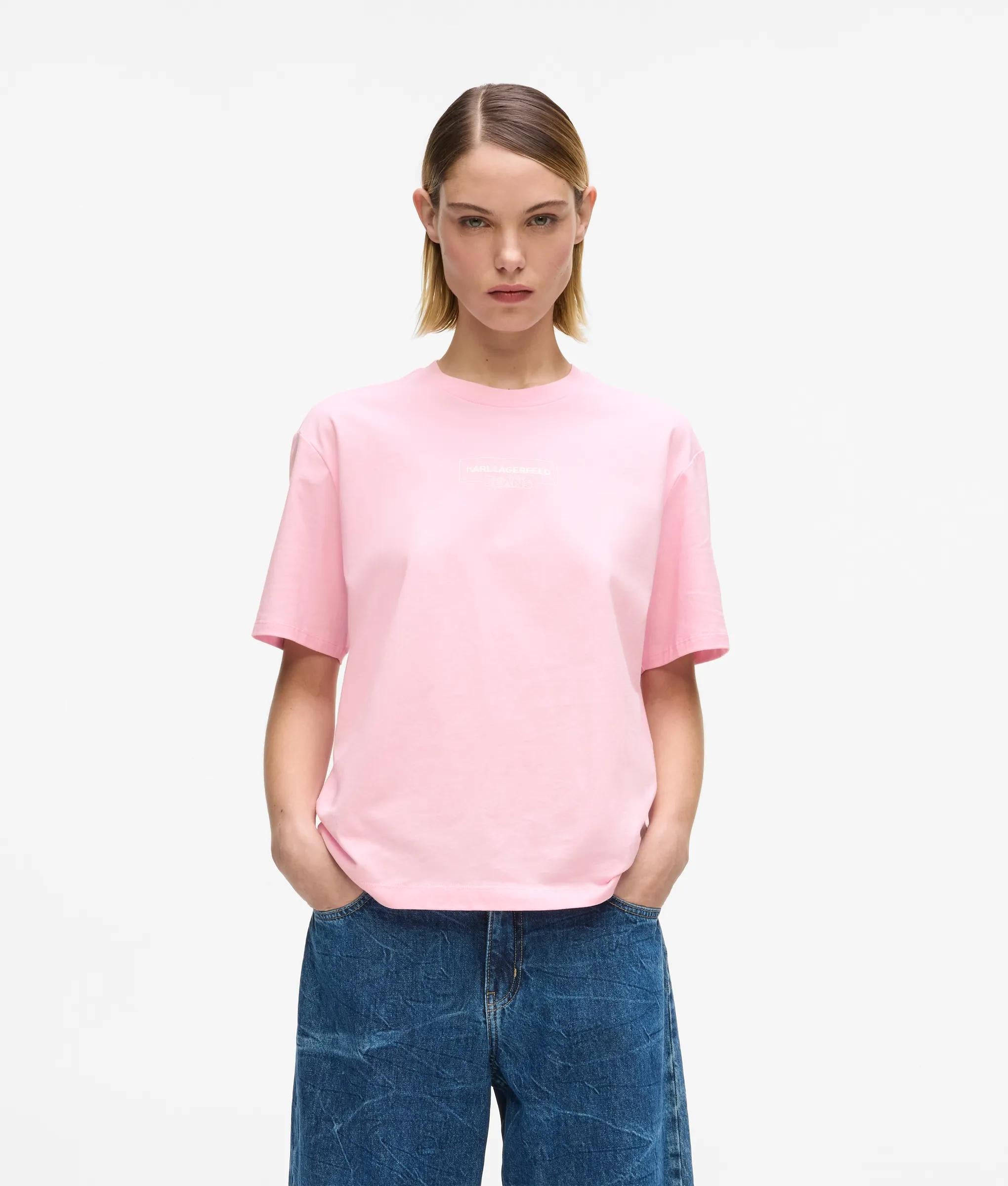 T-shirt met contourlogo