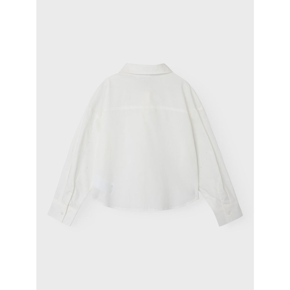 Køb Name It Bright White Studs Olara Short Loose Skjorte