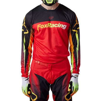 Maillot cross Fox 180 STATK 2023 - Rouge / Noir