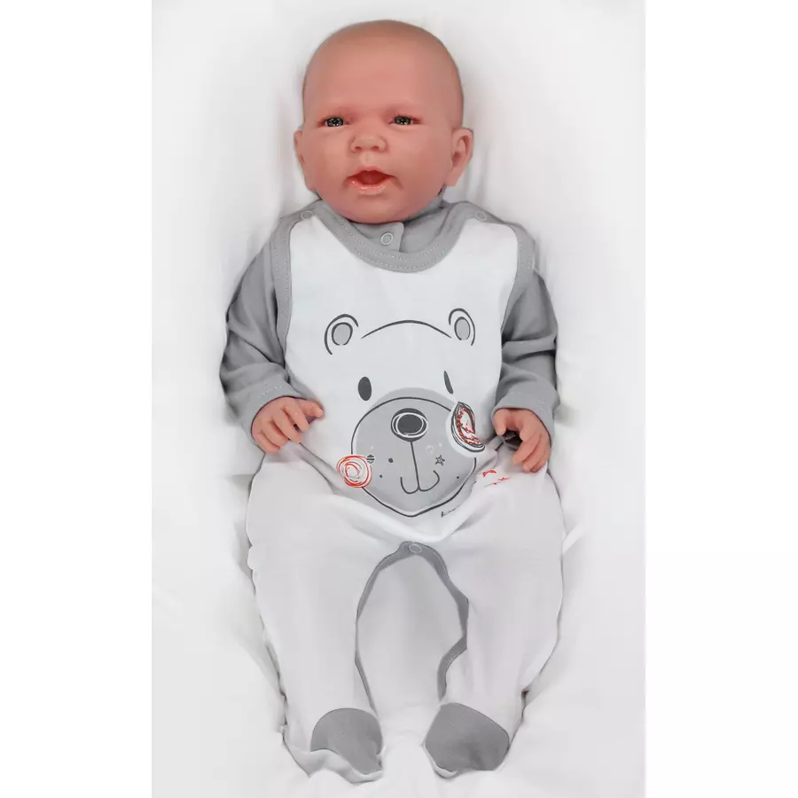 TupTam Baby Unisex Strampler-Set mit Aufdruck Spruch 2-tlg weißgrau