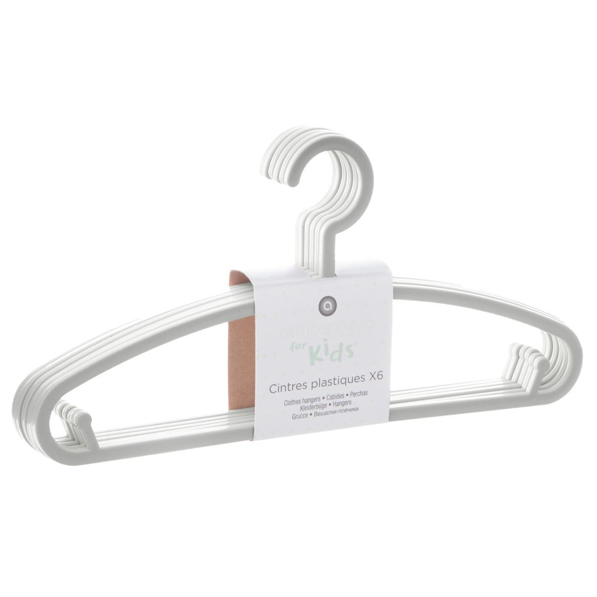 CINTRE PLASTIQUE GRIS X6 PIECES
