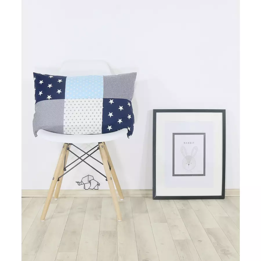 Ullenboom Patchwork Kissenbezug 40 x 60 cm Blau Hellblau Grau