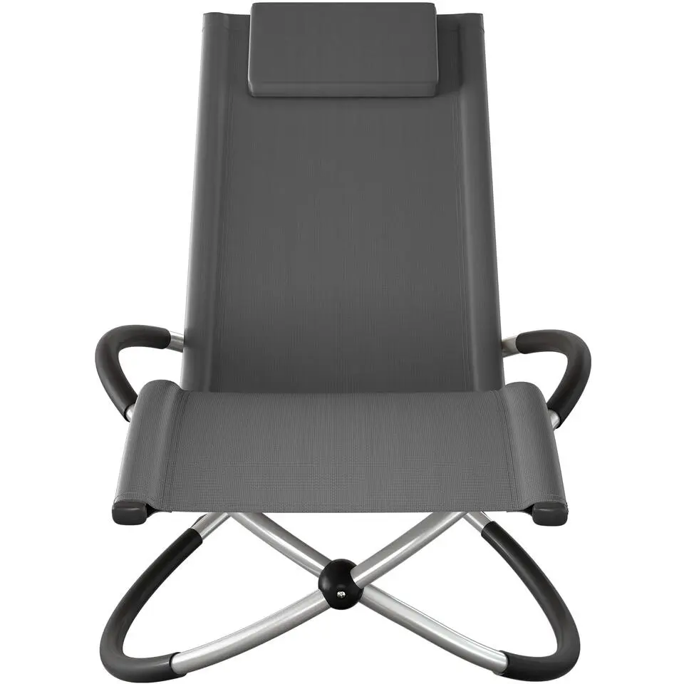 tectake Ligbed Paulina ergonomisch, opvouwbaar, 150 kg, Grijs