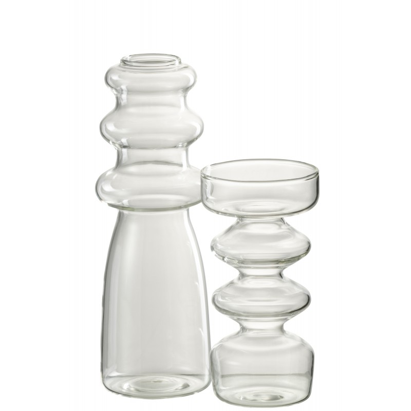 Vase en verre transparent 7x7x21 cm