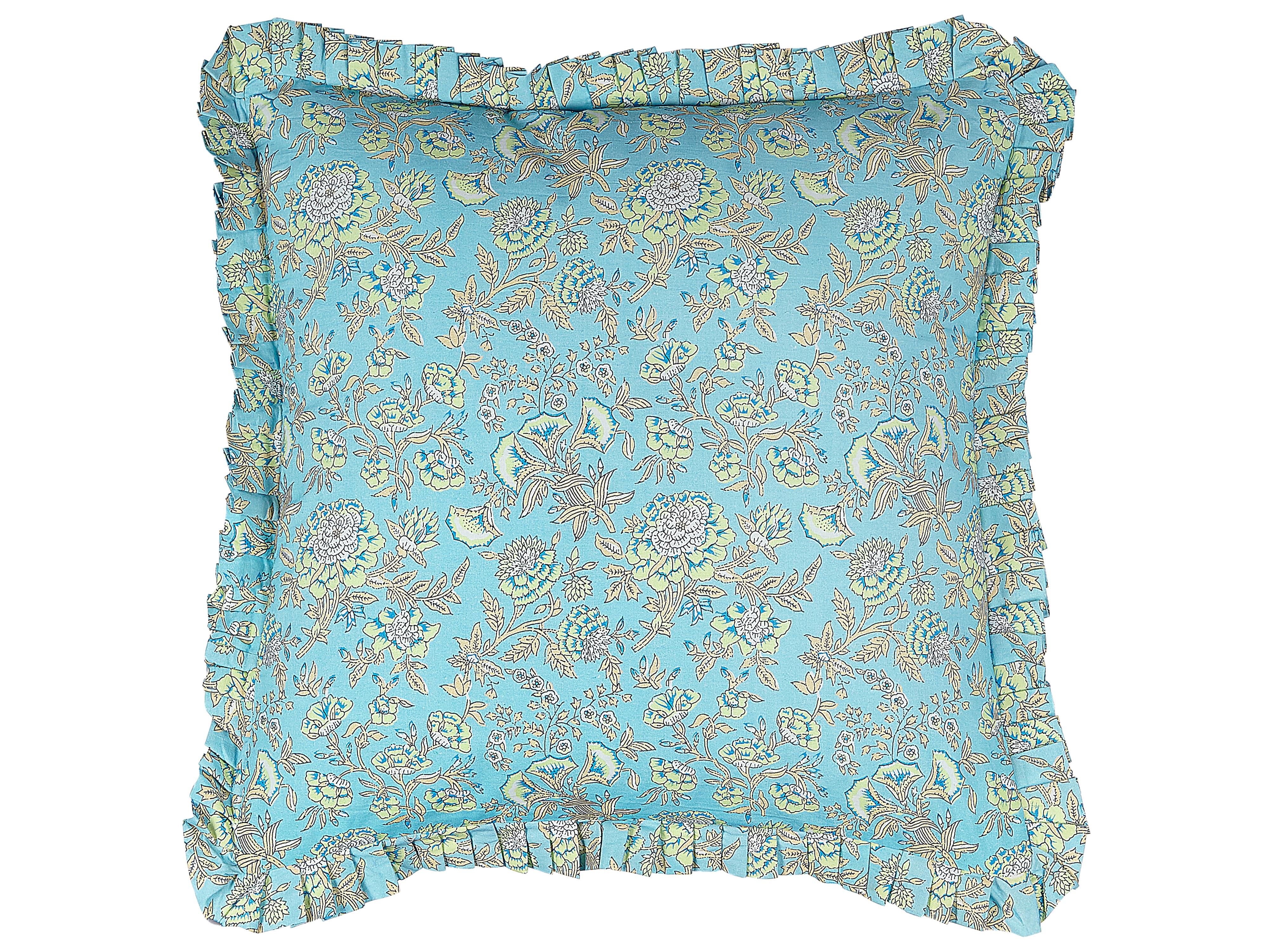 Set van 2 sierkussens AMOENA Katoen 45 x 45 cm Blauw bloempatroon